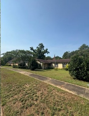 Mowed yard after cleanup